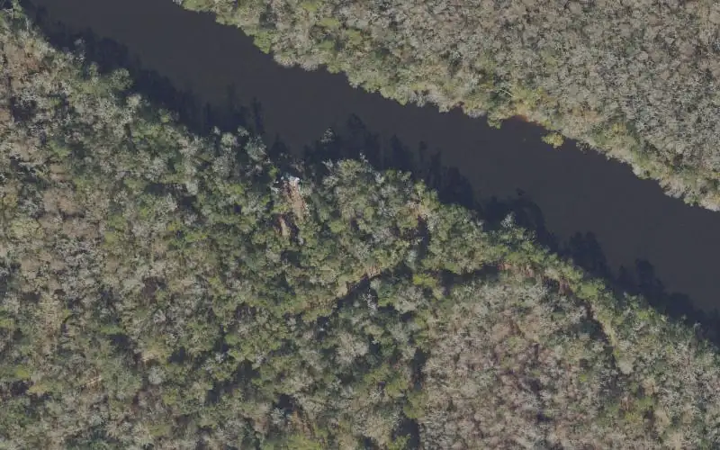 Aerial photo of the area around Tate's Hell State Forest - Log Cabin Camp Site # 4 Canoe Access, Liberty County