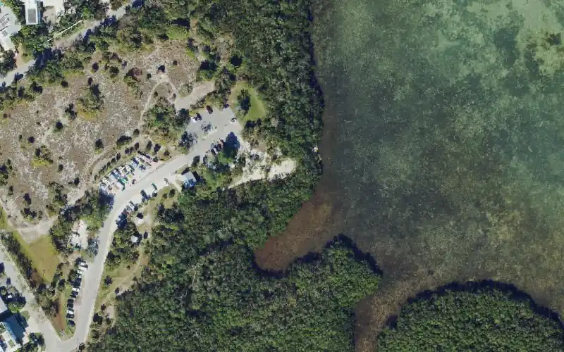 Aerial photo of the area around Ted Sperling South Lido Beach County Park - Kayak Launch, Sarasota County