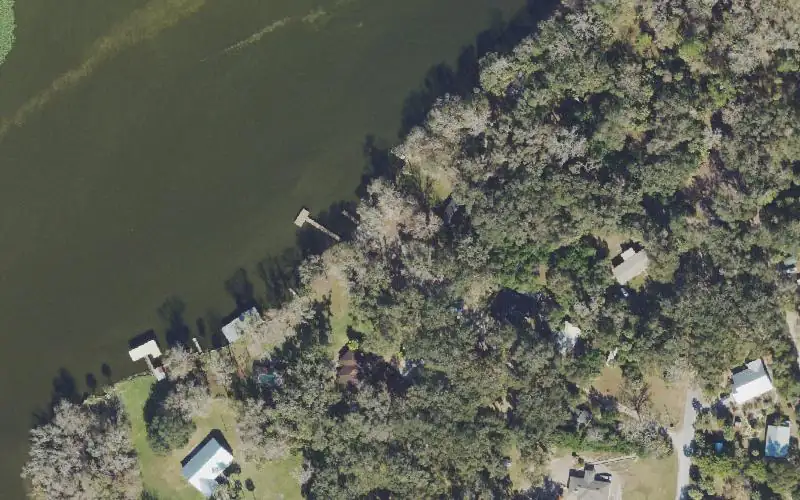 Aerial photo of the area around Tedder's Fish Camp, Volusia County