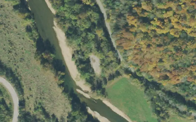 Aerial photo of the area around The Boils, Jackson County