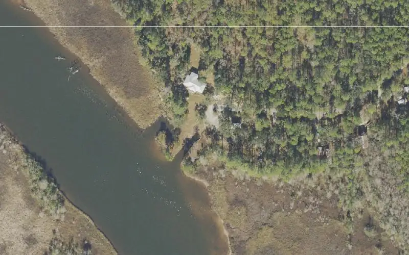 Aerial photo of the area around The Fish Camp Boat Ramp (CLOSED), Santa Rosa County