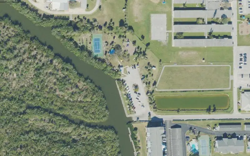 Aerial photo of the area around Thousand Islands - Ramp Road Park - Kayak Launch, Brevard County