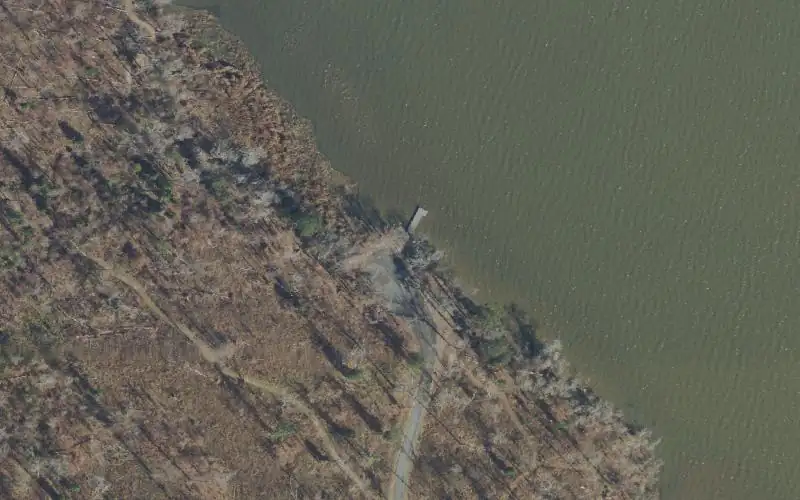 Aerial photo of the area around Three Rivers State Park - General Use Area Boat Ramp (small boats), Jackson County