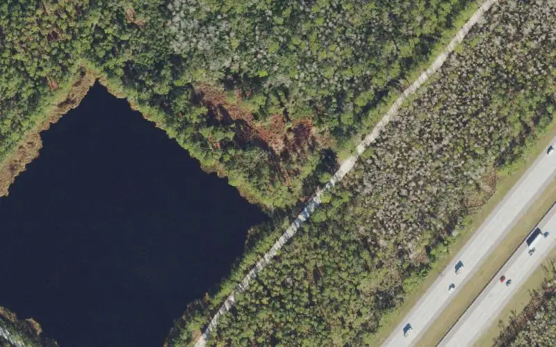 Aerial photo of the area around Tiger Bay State Forest - Rattlesnake Pond Canoe Access, Volusia County