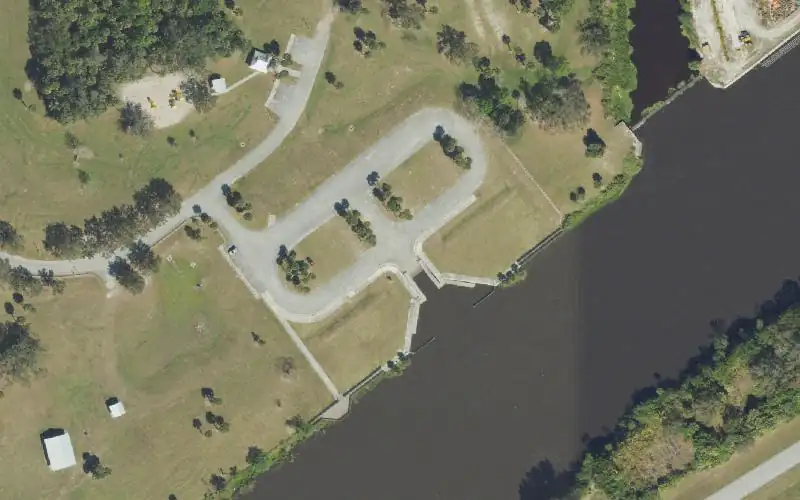 Aerial photo of the area around Timer Powers Park Boat Ramp, Martin County