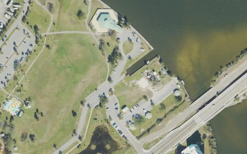 Aerial photo of the area around Titusville Sand Point Park - Hand Launch Ramp, Brevard County