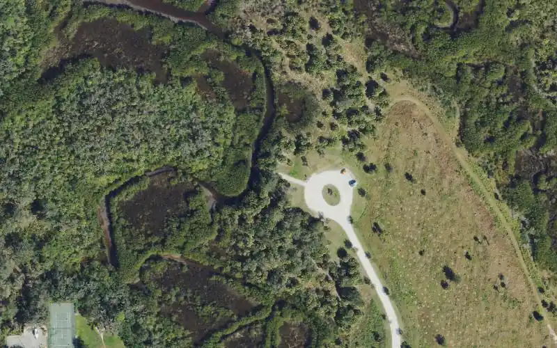 Aerial photo of the area around Tom Bennett Park Kayak Launch, Manatee County