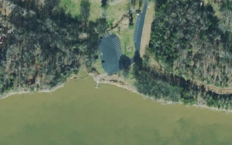 Aerial photo of the area around Trice's Landing, Montgomery County