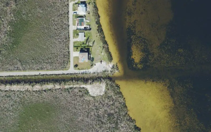 Aerial photo of the area around Tropical Point Park Kayak Launch, Lee County