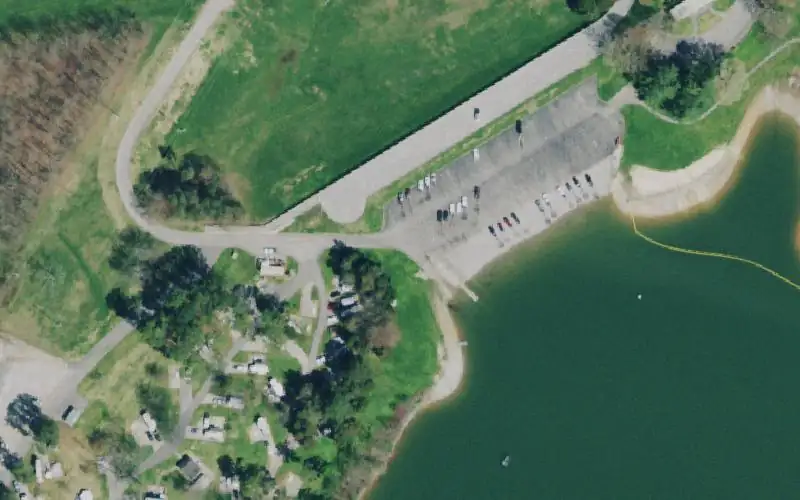 Aerial photo of the area around TVA Cherokee Dam, Jefferson County