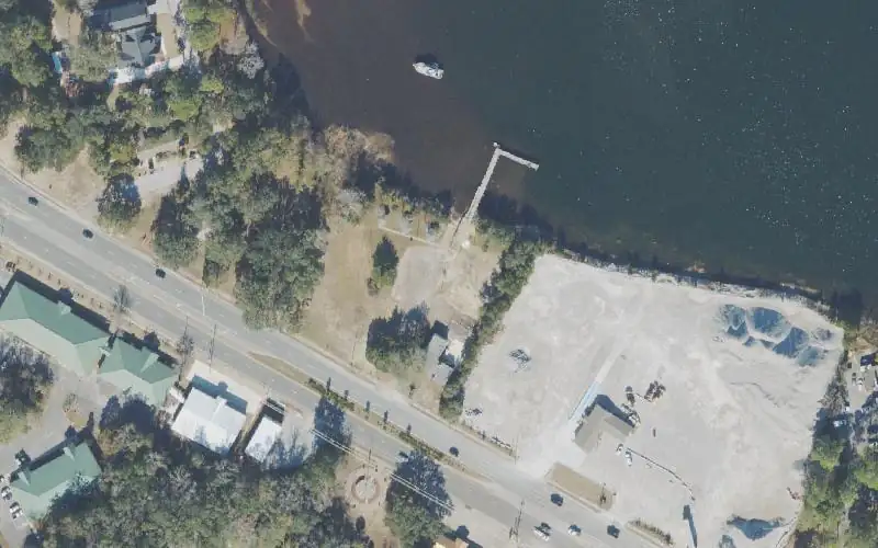 Aerial photo of the area around Twin Cities Park, Okaloosa County