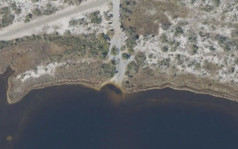 Aerial photo of the area around Tyndall Air Force Base - Davis Beach Boat Launch (RESTRICTED ACCESS - PERMIT REQUIRED), Bay County