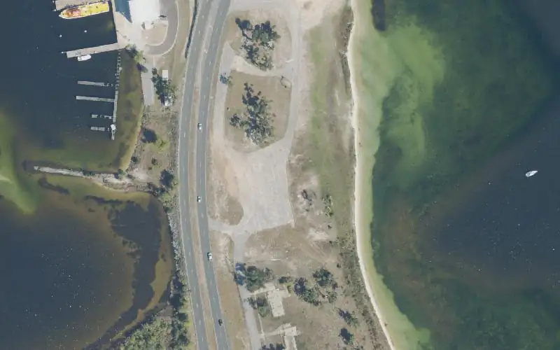 Aerial photo of the area around Tyndall Air Force Base - Dupont Bridge Boat Launch Beach (RESTRICTED ACCESS - PERMIT REQUIRED), Bay County