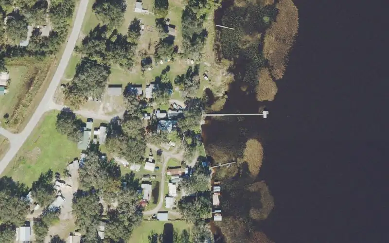 Aerial photo of the area around Uncle Joe's Fish Camp, Polk County