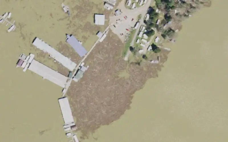 Aerial photo of the area around Union County Dock, Union County