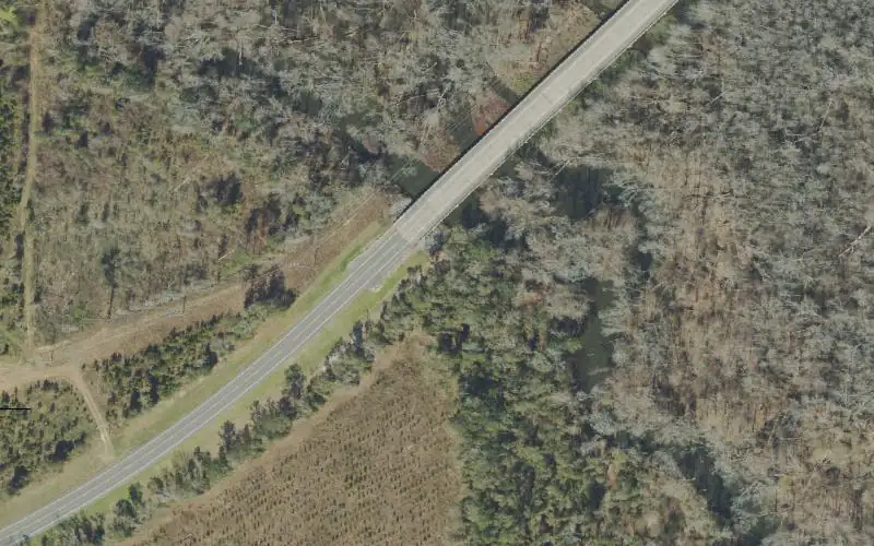 Aerial photo of the area around Upper Chipola River Highway 2 Canoe Access (Not Recommended), Jackson County