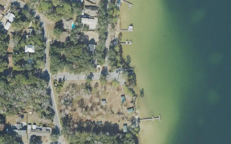 Aerial photo of the area around Valparaiso Florida Park, Okaloosa County