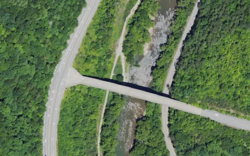 Aerial photo of the area around Varilla Ramp, Bell County