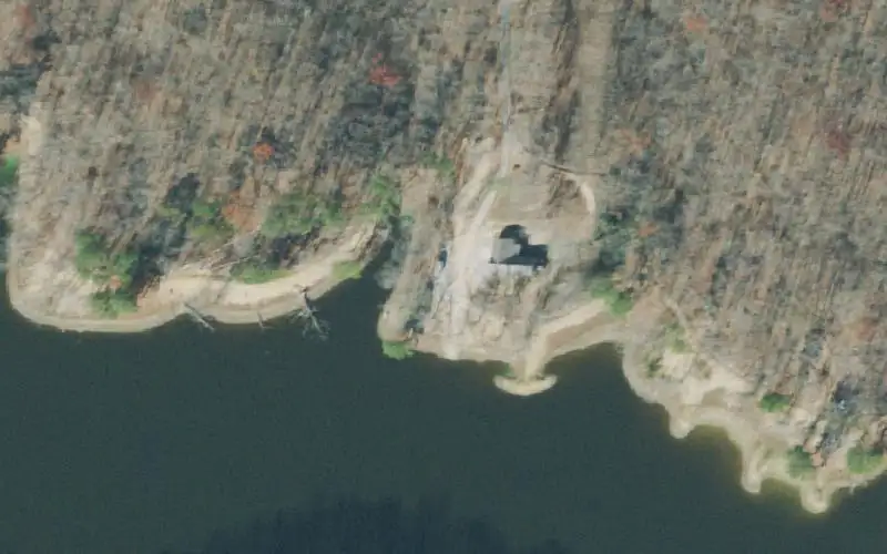 Aerial photo of the area around VFW Lake, Lawrence County