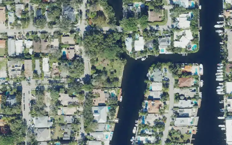 Aerial photo of the area around Victoria Park Paddlecraft Launch, Broward County
