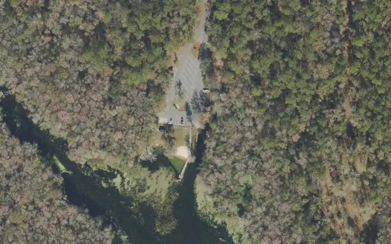 Aerial photo of the area around Wacissa Headwaters Park & Public Boat Ramp (Small Boats Only), Jefferson County