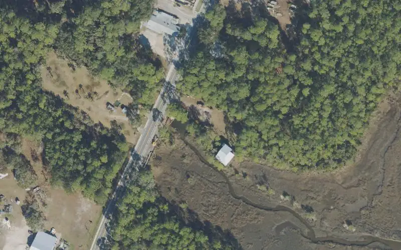 Aerial photo of the area around Wakulla Welcome Center Kayak Launch, Wakulla County