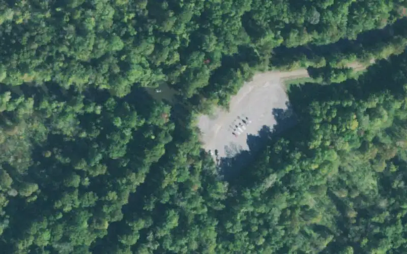 Aerial photo of the area around Walnut log, Obion County