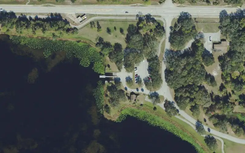 Aerial photo of the area around Walsingham Park Fish Management Area  Non-Motorized Boat Ramp, Pinellas County