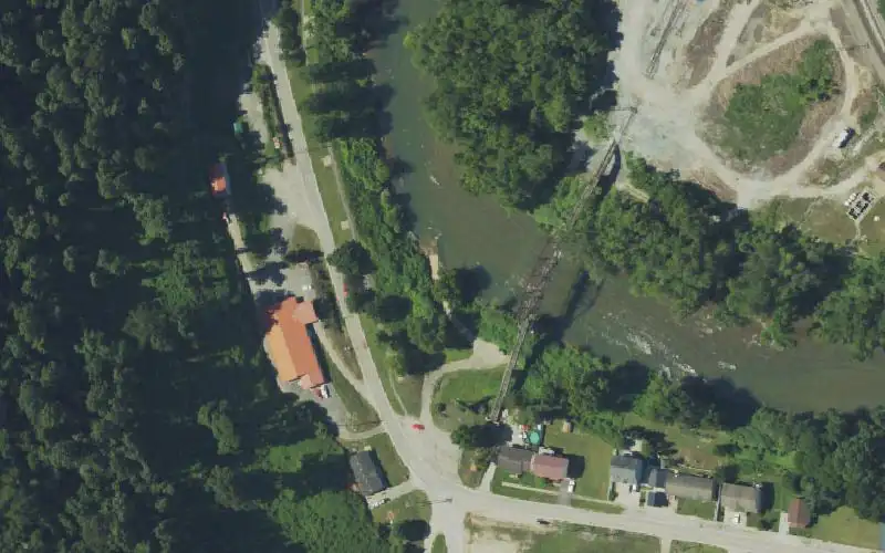 Aerial photo of the area around Warfield Ramp, Martin County