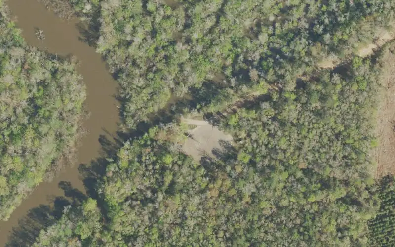Aerial photo of the area around Webb Landing Public Boat Ramp, Santa Rosa County