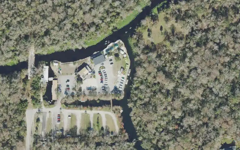 Aerial photo of the area around Wekiva Island Canoe/Kayak Rentals & Launch, Seminole County
