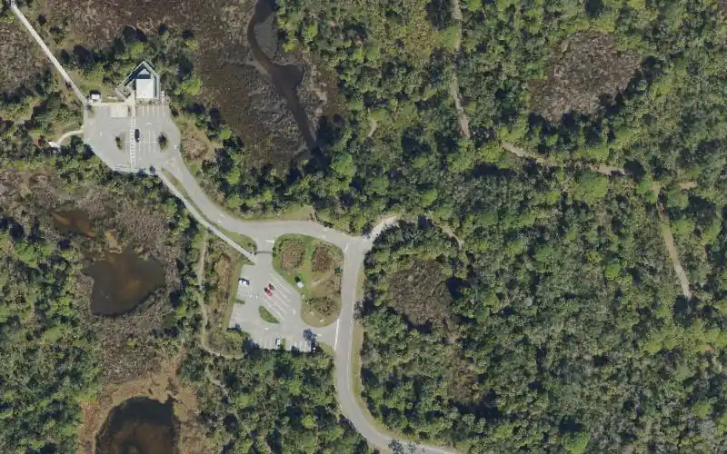 Aerial photo of the area around Werner-Boyce Salt Springs State Park Kayak Launch, Pasco County