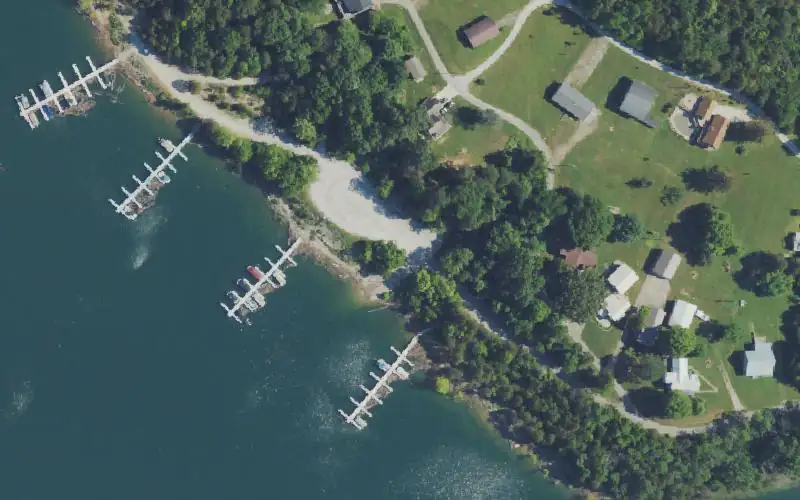 Aerial photo of the area around White Oak Ramp LC, Wayne County