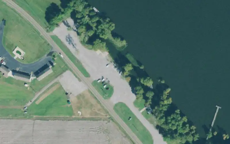 Aerial photo of the area around Whites  Landing, Lake County
