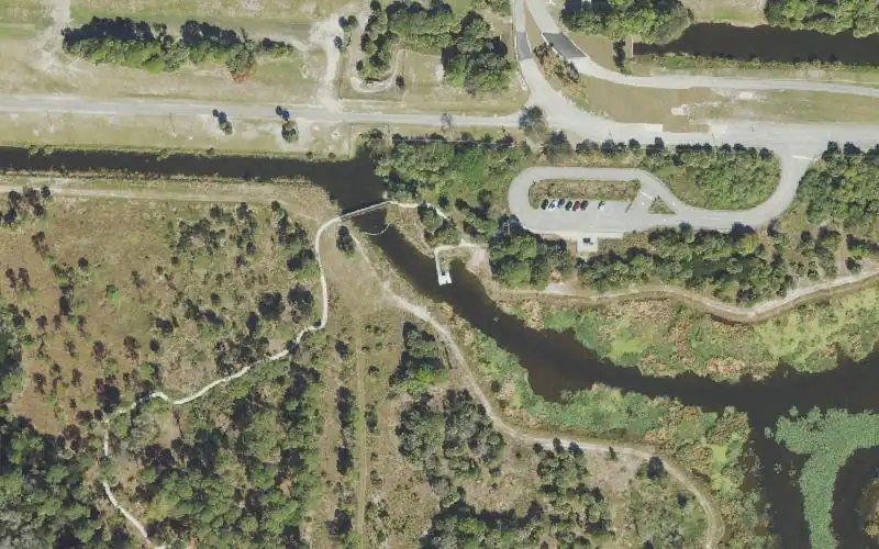Aerial photo of the area around Winding Waters Natural Area - Paddlecraft Launch Dock, Palm Beach County
