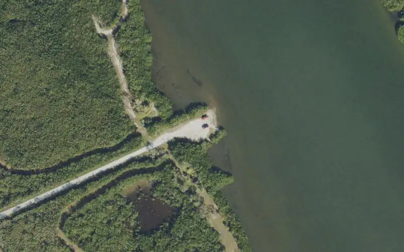Aerial photo of the area around Winter Beach 69th Street Canoe Access, Indian River County