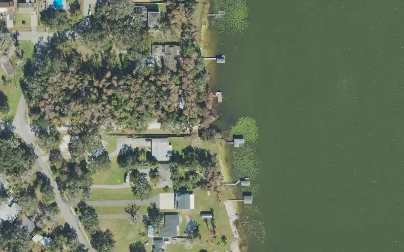 Aerial photo of the area around Woodsmere Public Boat Ramp, Orange County