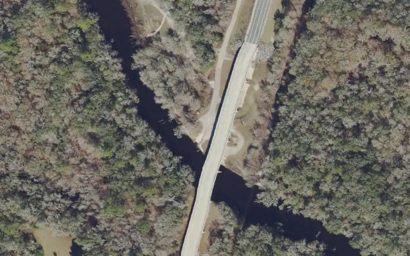 Aerial photo of the area around Worthington Springs Chastain Seay Park Boat Ramp, Union County