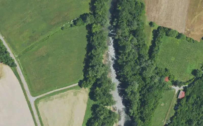 Aerial photo of the area around Wyoming Ford, Bath County