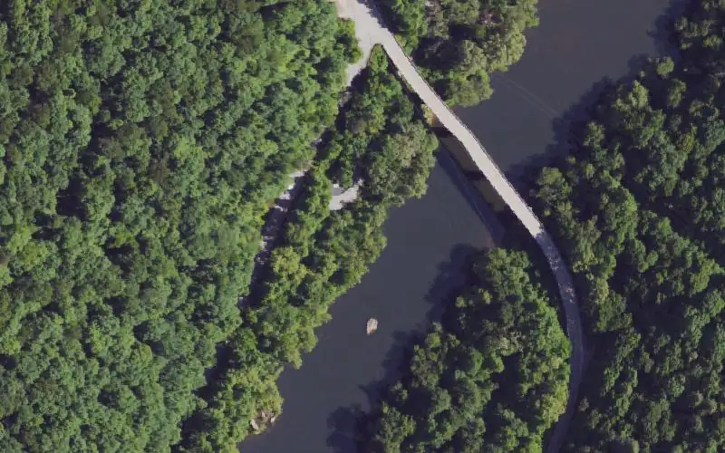 Aerial photo of the area around Yamacraw, McCreary County